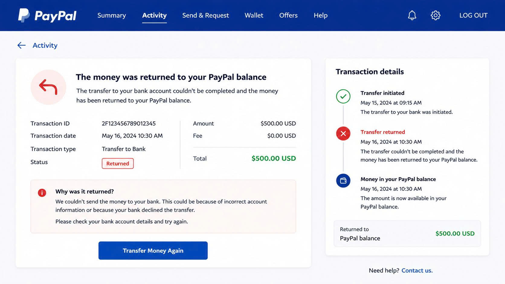 PayPal Withdrawal Completed but Money Not Received in Your Bank Account 4 z8000166796208 054728e20b6705b57c9ffac782500fc5
